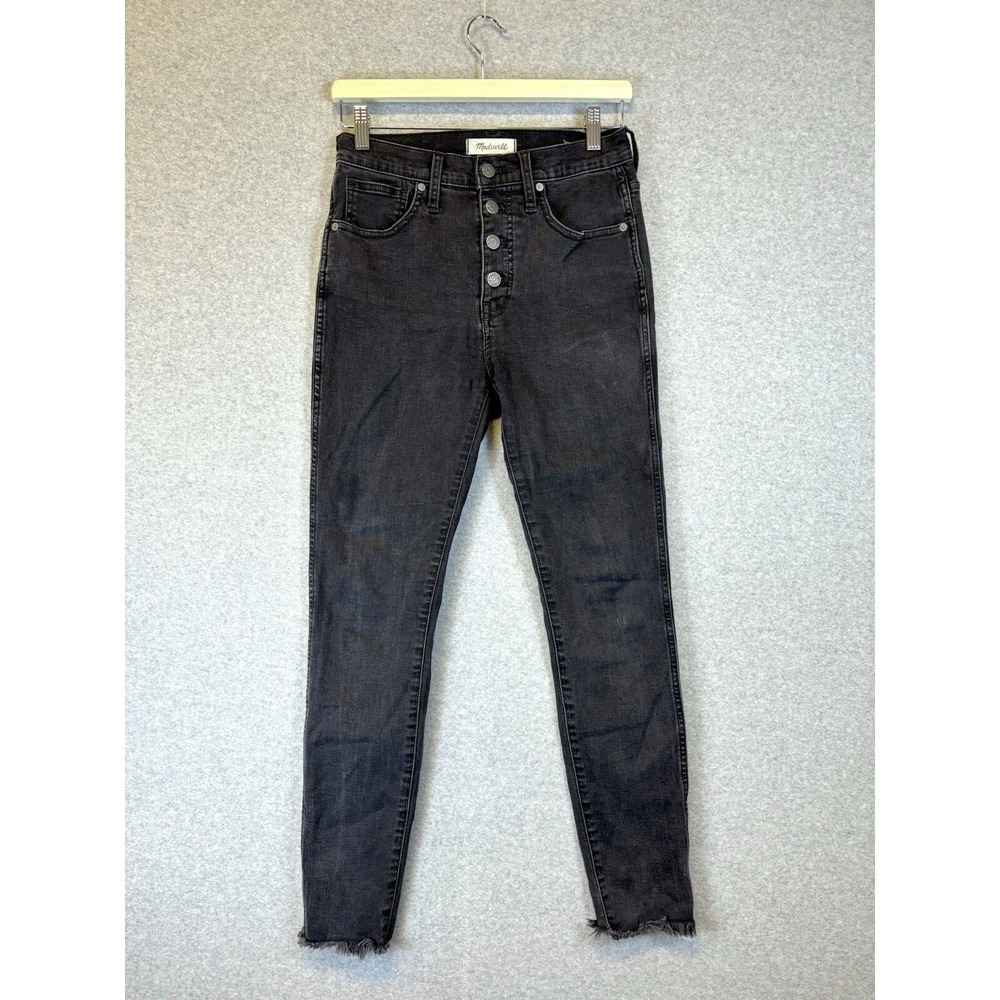 Madewell Skinny Jeans Womens 27 Black Denim 10in High Rise